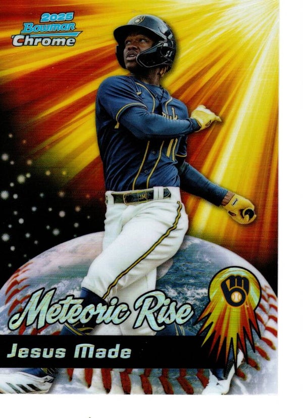 Bowman Chrome 2025 Meteoric Rise #MR-3 Jesus Made, Milwaukee Brewers