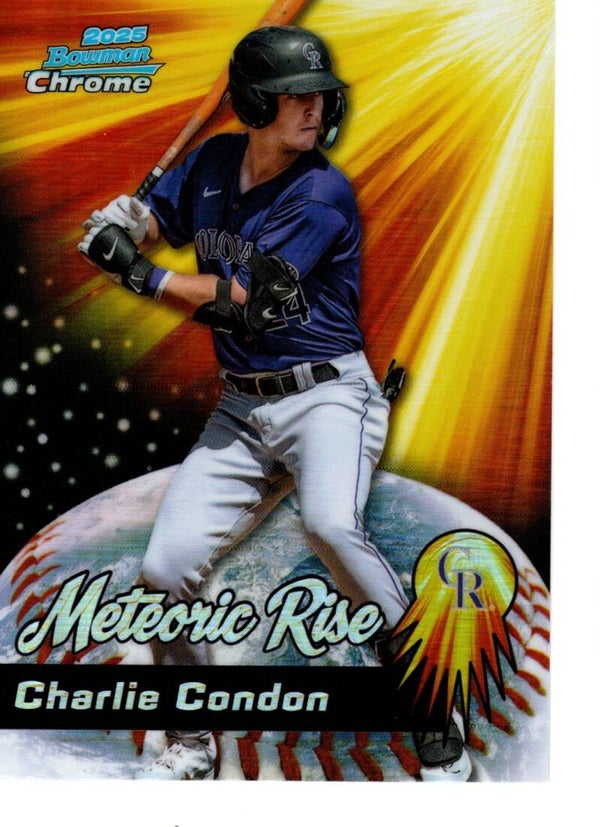 Bowman Chrome 2025 Meteoric Rise #MR-8 Charlie Condon, Colorado Rockies