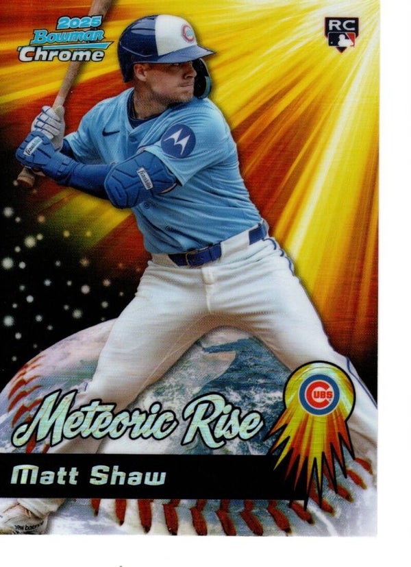 Bowman Chrome 2025 Meteoric Rise #MR-9 Matt Shaw, Chicago Cubs RC