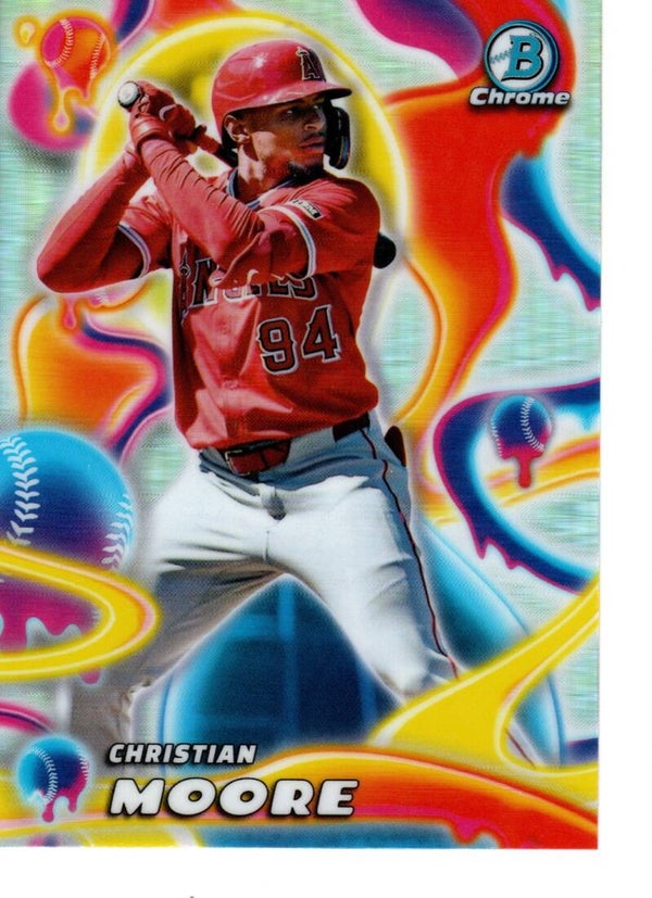 Bowman Chrome 2025 Melt Mashers #MM-3 Christian Moore, Los Angeles Angels