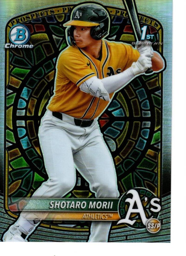 Bowman Chrome 2025 Prospects Etched In Glass #BCP-170 Shotaro Morii, Athletics
