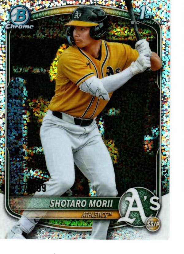 Bowman Chrome 2025 Prospects Speckled /299 #BCP-170 Shotaro Morii, Athletics