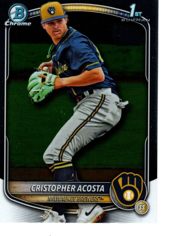 Bowman Chrome 2025 Prospects #BCP-176 Cristopher Acosta, Milwaukee Brewers