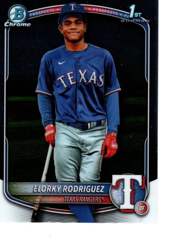 Bowman Chrome 2025 Prospects #BCP-186 Elorky Rodriguez, Texas Rangers