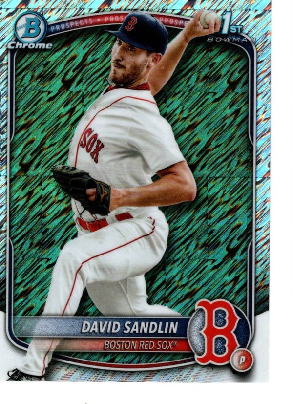 Bowman Chrome 2025 Prospects Shimmer #BCP-195 David Sandlin, Boston Red Sox