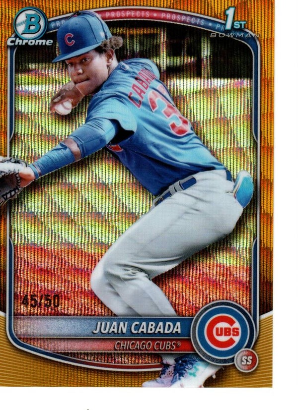 Bowman Chrome 2025 Prospects Gold Wave 45/50 #BCP-207 Juan Cabada, Chicago Cubs
