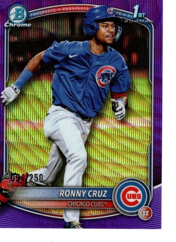 Bowman Chrome 2025 Prospects Purple Wave 94/250 #BCP-213 Ronny Cruz, Chicago Cubs