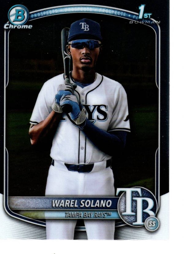 Bowman Chrome 2025 Prospects #BCP-225 Warel Solano, Tampa Bay Rays