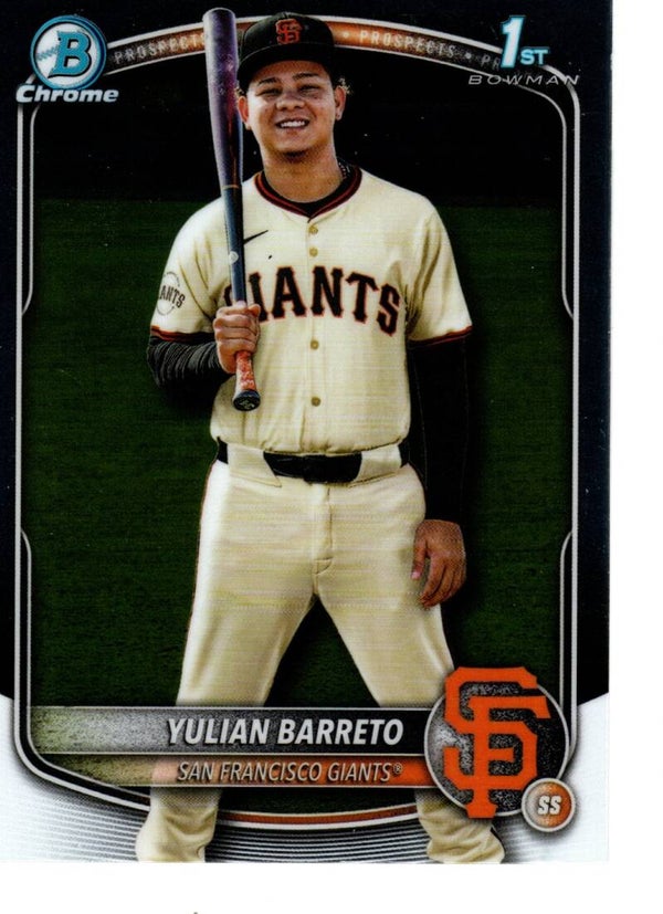 Bowman Chrome 2025 Prospects #BCP-229 Yulian Barreto, San Francisco Giants