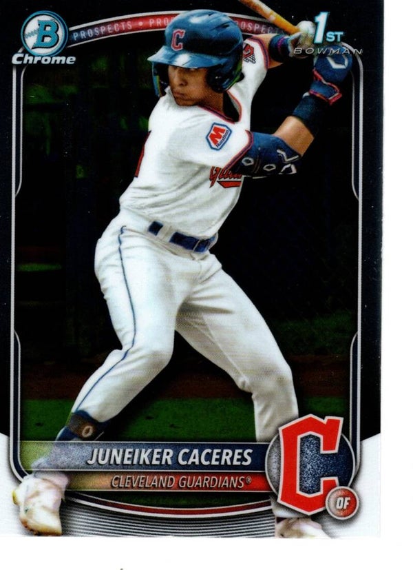 Bowman Chrome 2025 Prospects #BCP-231 Juneiker Caceres, Cleveland Guardians