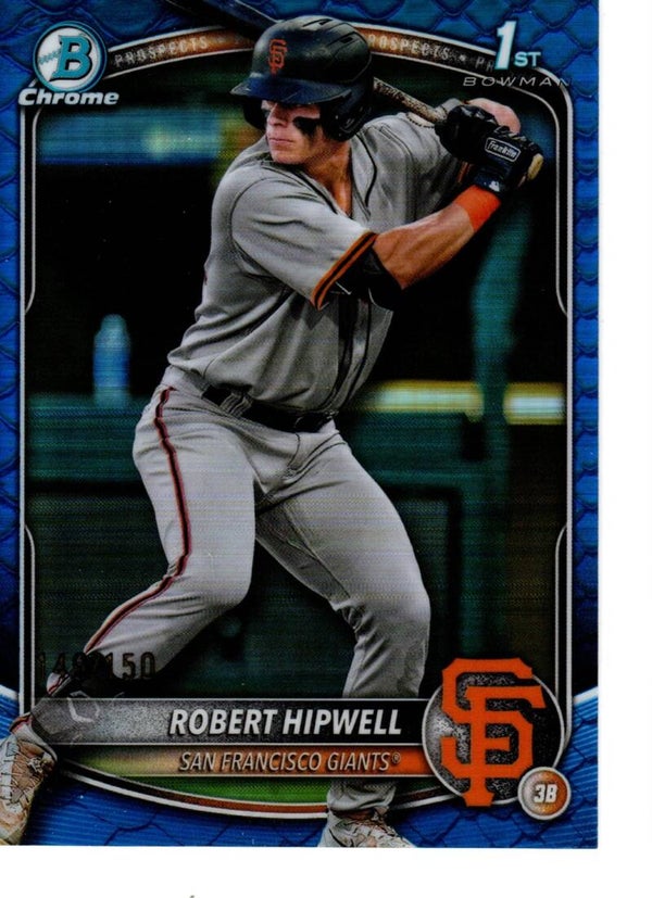 Bowman Chrome 2025 Prospects Blue Reptilian /150 #BCP-238 Robert Hipwell, San Francisco Giants
