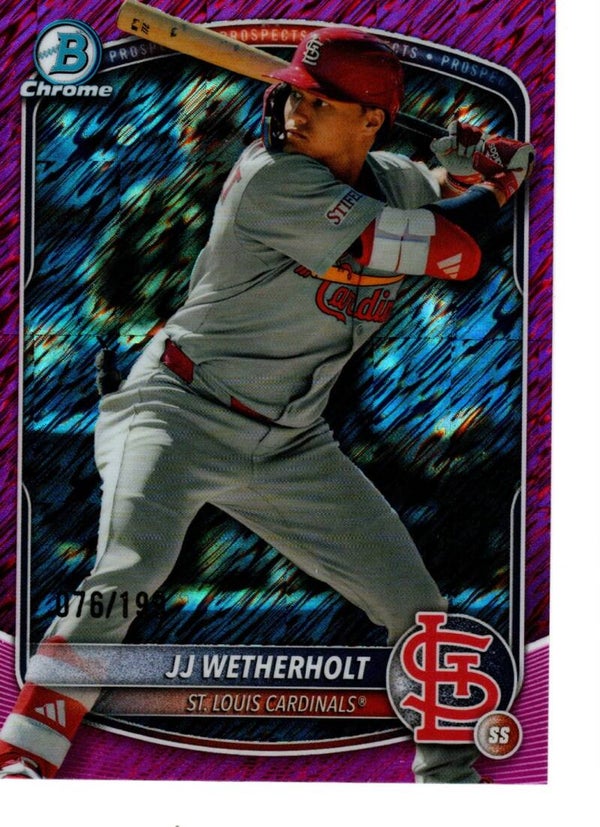 Bowman Chrome 2025 Prospects Fuchsia 76/199 #BCP-241 JJ Wetherholt, St. Louis Cardinals