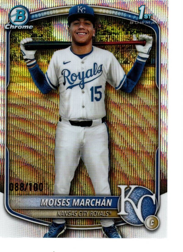 Bowman Chrome 2025 Prospects Wave 88/100 #BCP-242 Moises Marchán, Kansas City Royals