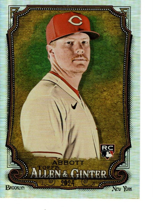 Allen & Ginter 2024 Silver Portrait #32 Andrew Abbott, Cincinnati Reds RC