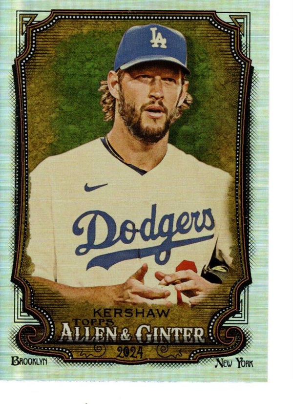 Allen & Ginter 2024 Silver Portrait #52 Clayton Kershaw, Los Angeles Dodgers