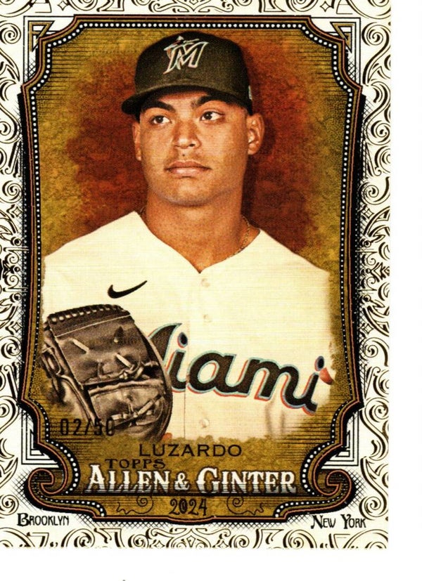 Allen & Ginter 2024 Gold Filagree 2/50 #70 Jesús Luzardo, Miami Marlins