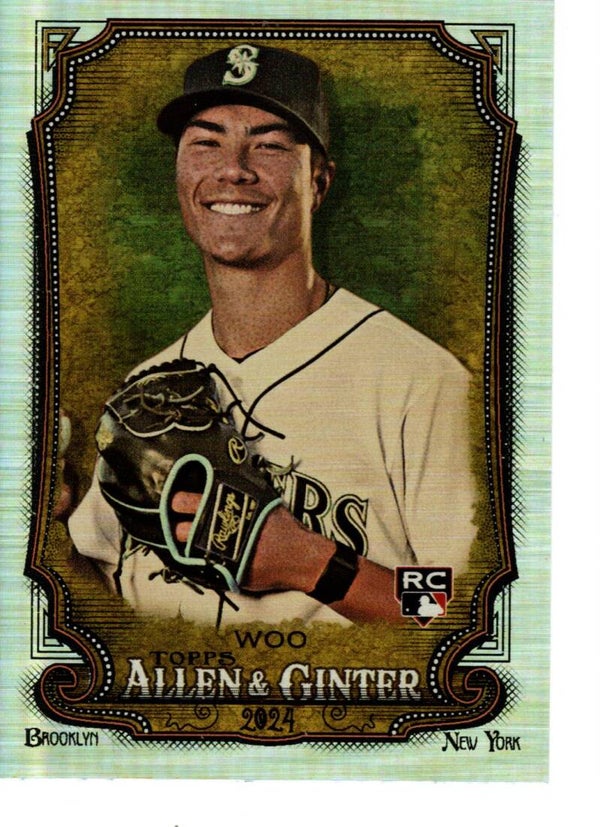 Allen & Ginter 2024 Silver Portrait #78 Bryan Woo, Seattle Mariners RC