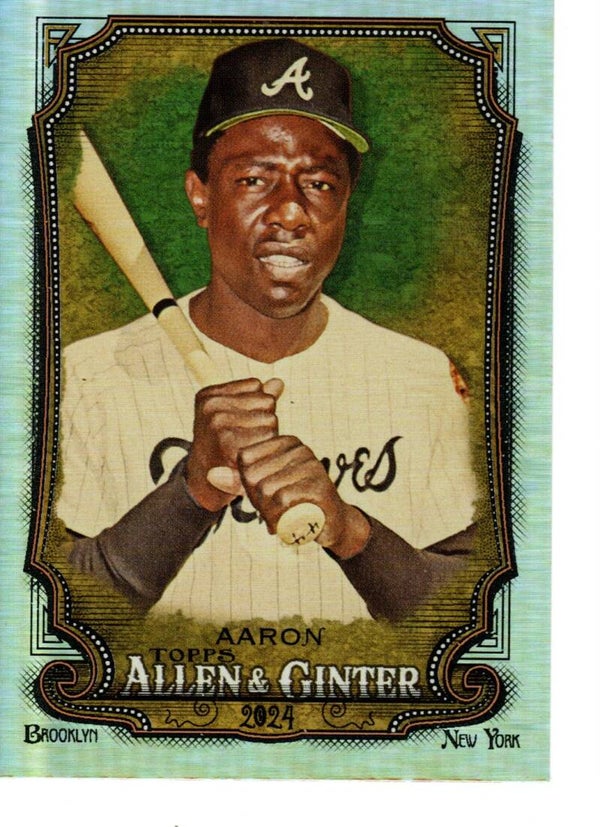 Allen & Ginter 2024 Silver Portrait #140 Hank Aaron, Atlanta Braves