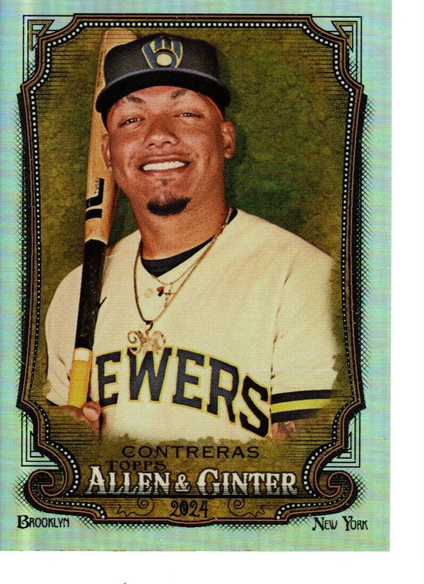 Allen & Ginter 2024 Silver Portrait #196 William Contreras, Milwaukee Brewers