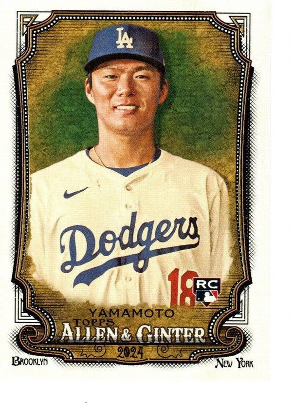 Allen & Ginter 2024 #201 Yoshinobu Yamamoto, Los Angeles Dodgers RC