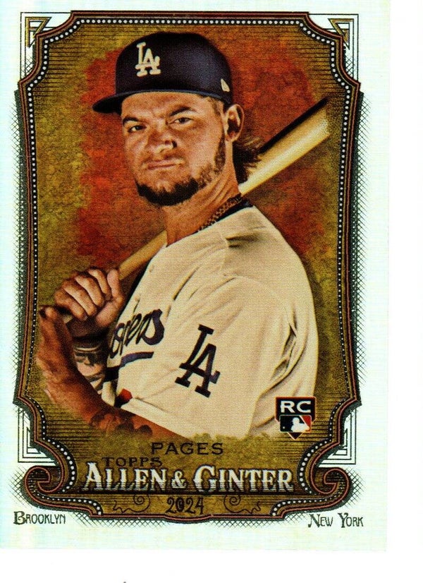 Allen & Ginter 2024 Silver Portrait #232 Andy Pages, Los Angeles Dodgers RC