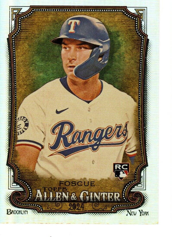 Allen & Ginter 2024 Silver Portrait #253 Justin Foscue, Texas Rangers RC