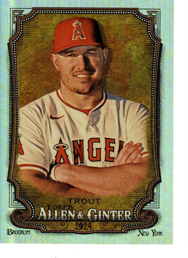 Allen & Ginter 2024 Silver Portrait #280 Mike Trout, Los Angeles Angels