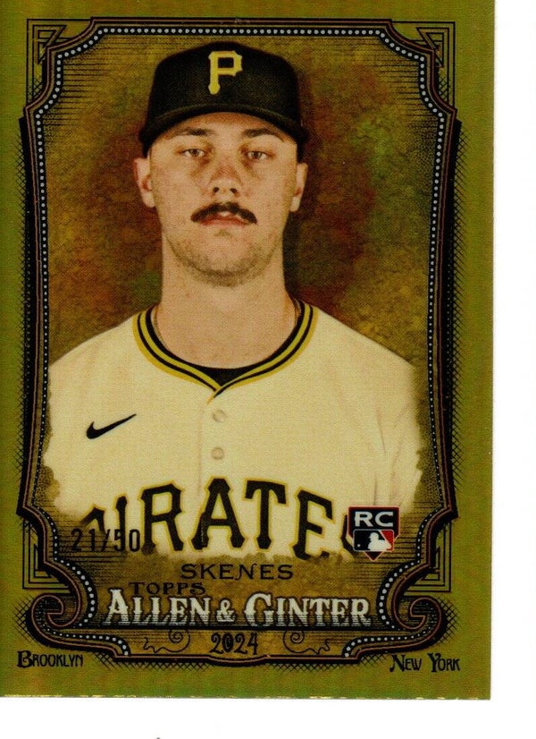 Allen & Ginter 2024 Chrome Gold 21/50 #282 Paul Skenes, Pittsburgh Pirates RC