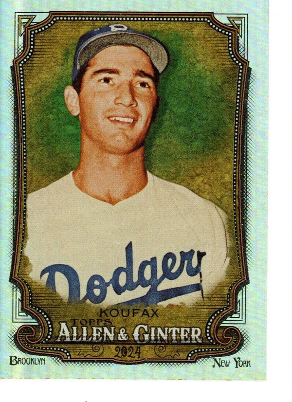 Allen & Ginter 2024 Silver Portrait #312 Sandy Koufax, Brooklyn Dodgers SP
