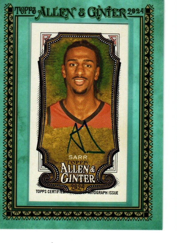 Allen & Ginter 2024 Autograph Mini Blue Frame 31/50 #MA-AS Alex Sarr NBA Washington Wizards