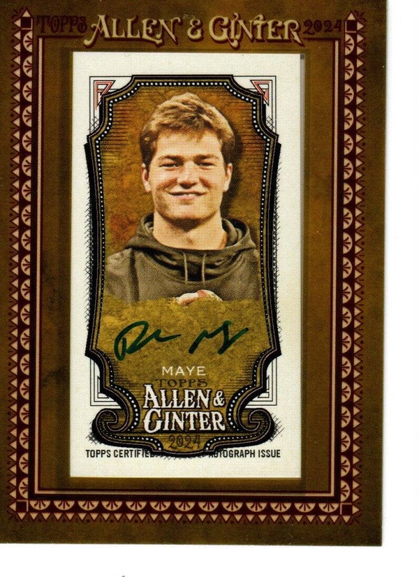 Allen & Ginter 2024 Autograph Mini Frame #MA-DM Drake Maye New England Patriots
