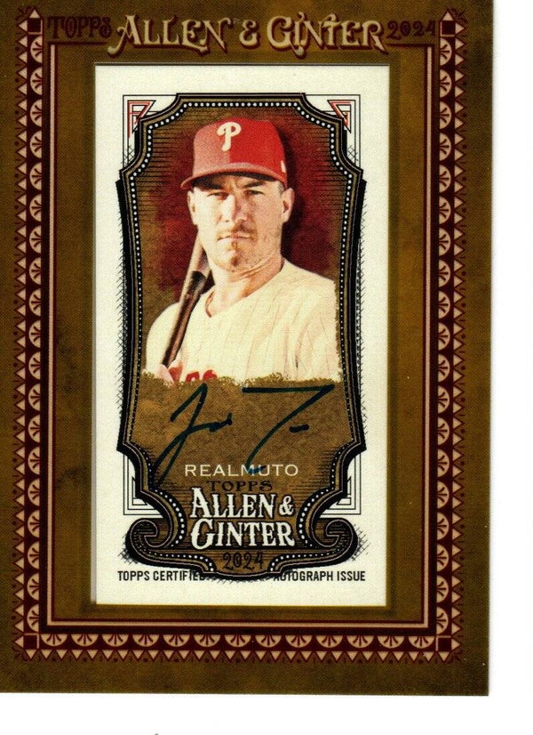 Allen & Ginter 2024 Autographed Framed Mini #MA-JTR J.T. Realmuto Philadelphia Phillies