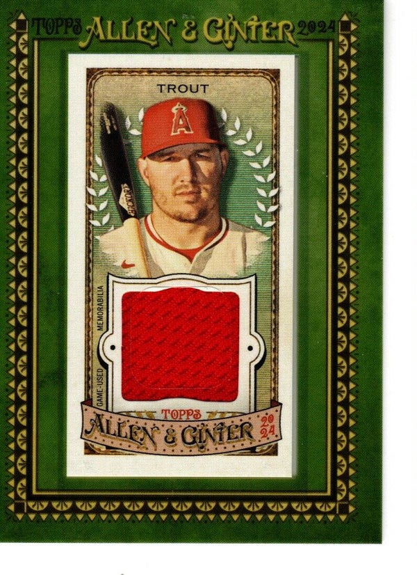 Allen & Ginter 2024 Framed Mini Relic #MFR-MT Mike Trout Angels
