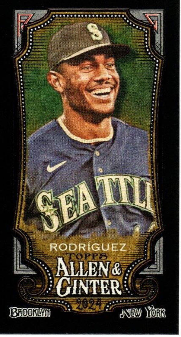 Allen & Ginter 2024 Mini Black Border #1 Julio Rodríguez Seattle Mariners