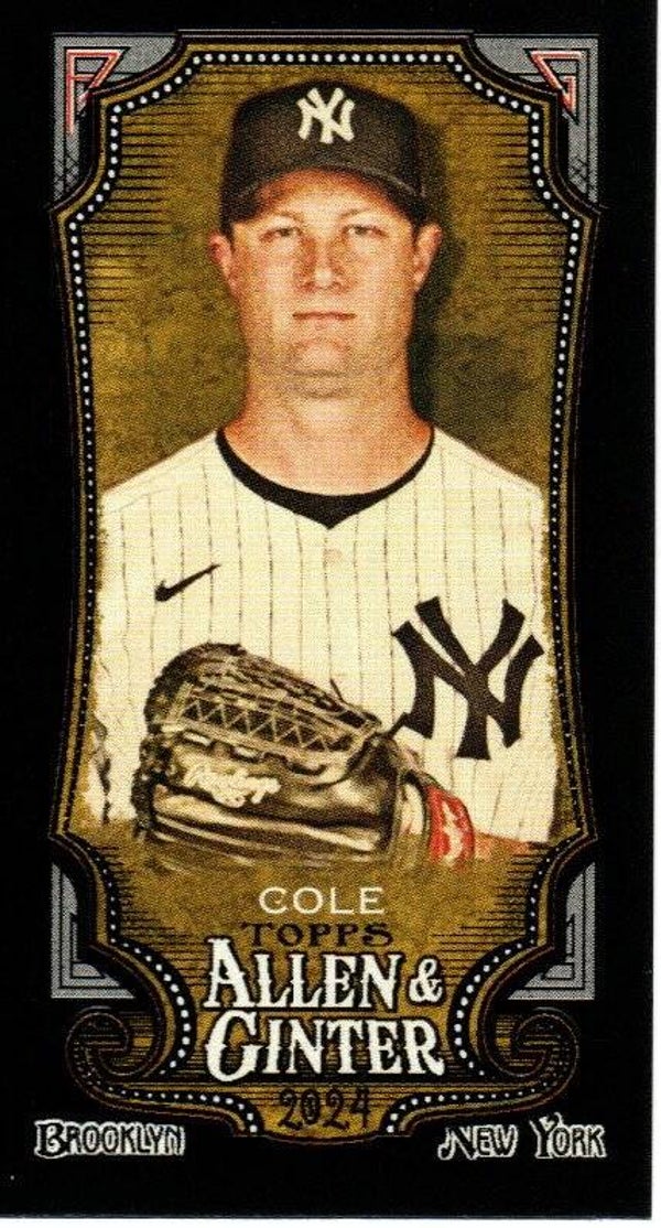 Allen & Ginter 2024 Mini Black Border #25 Gerrit Cole New York Yankees