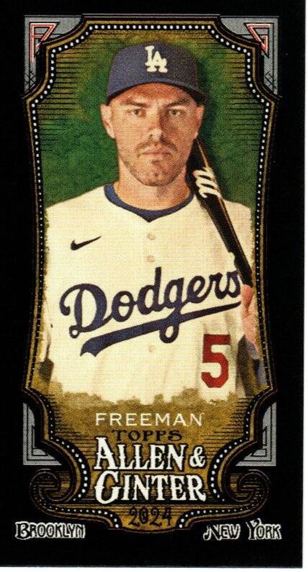 Allen & Ginter 2024 Mini Black Border #62 Freddie Freeman Los Angeles Dodgers
