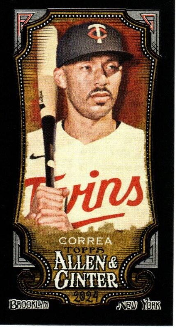 Allen & Ginter 2024 Mini Black Border #90 Carlos Correa Minnesota Twins