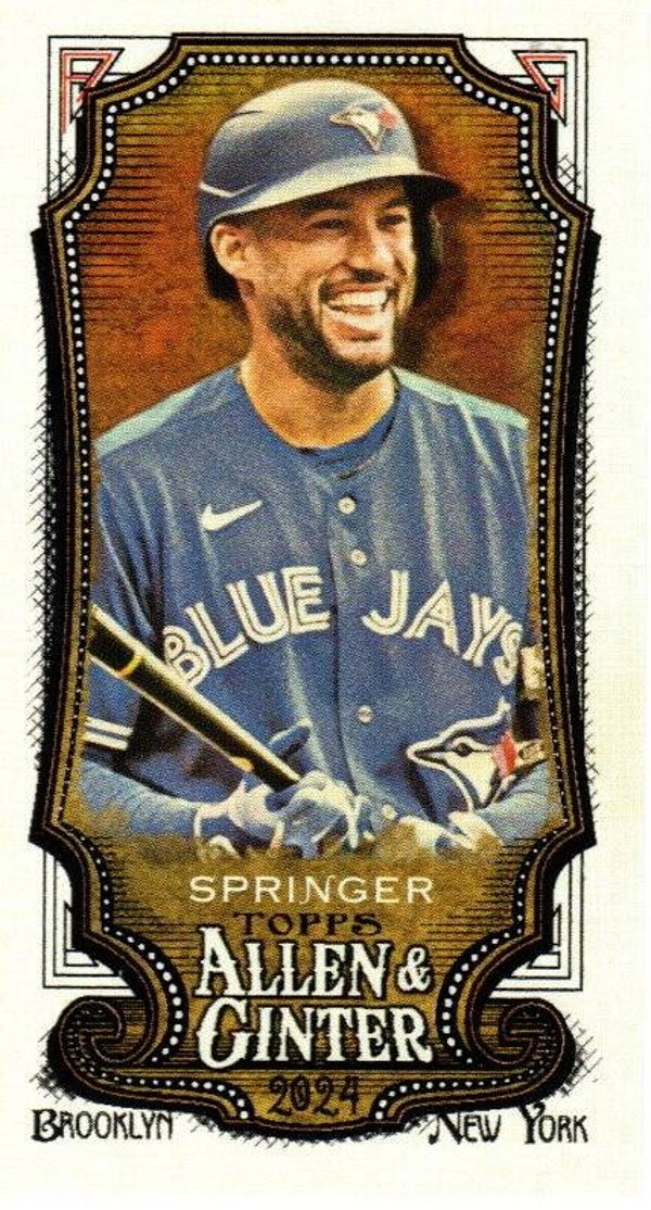 Allen & Ginter 2024 Mini A&G Back #91 George Springer Toronto Blue Jays