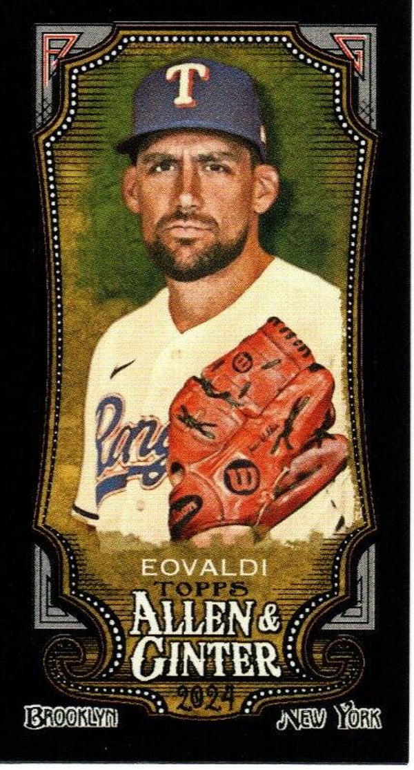 Allen & Ginter 2024 Mini Black Border #114 Nathan Eovaldi Texas Rangers