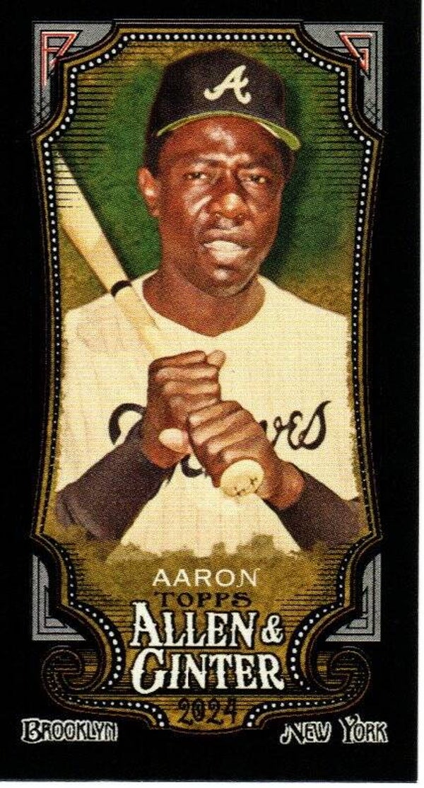 Allen & Ginter 2024 Mini Black Border #140 Hank Aaron Atlanta Braves