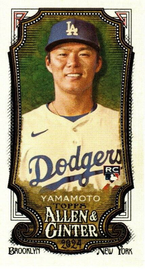 Allen & Ginter 2024 Mini #201 Yoshinobu Yamamoto Los Angeles Dodgers RC