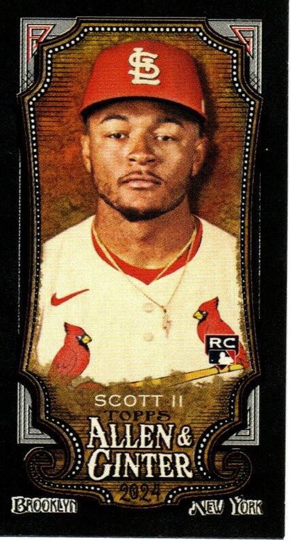 Allen & Ginter 2024 Mini Black Border #217 Victor Scott II St. Louis Cardinals RC