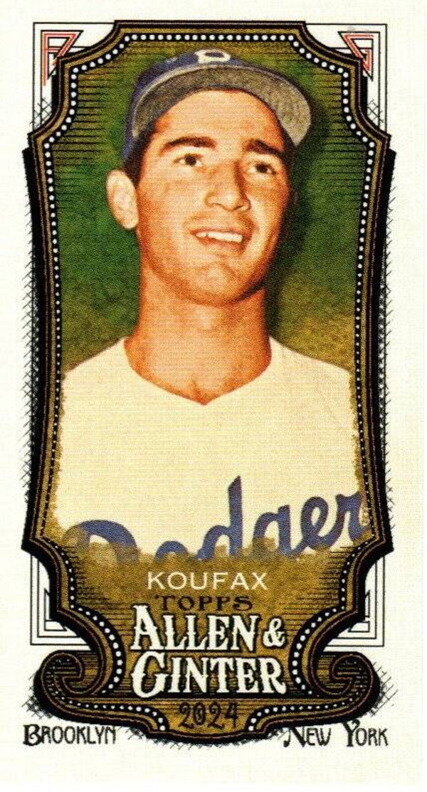 Allen & Ginter 2024 Mini SP A&G Back #312 Sandy Koufax Brooklyn Dodgers