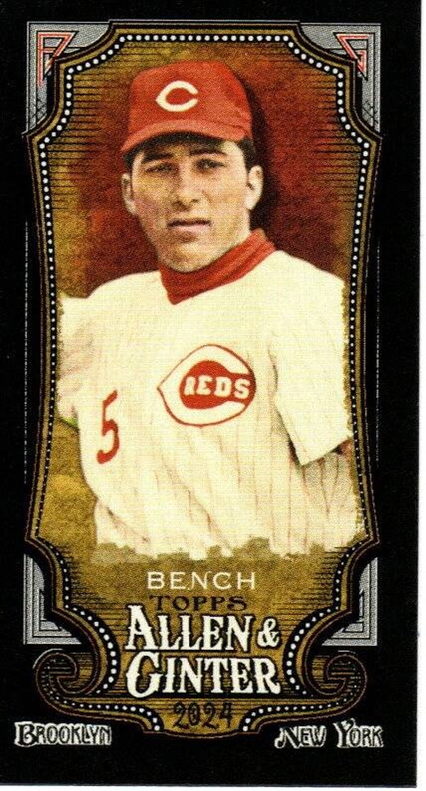 Allen & Ginter 2024 Mini SP Black Border #350 Johnny Bench Cincinnati Reds