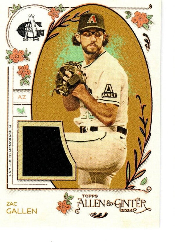 Allen & Ginter 2024 Relics #AGR-ZGA Zac Gallen, Arizona Diamondbacks