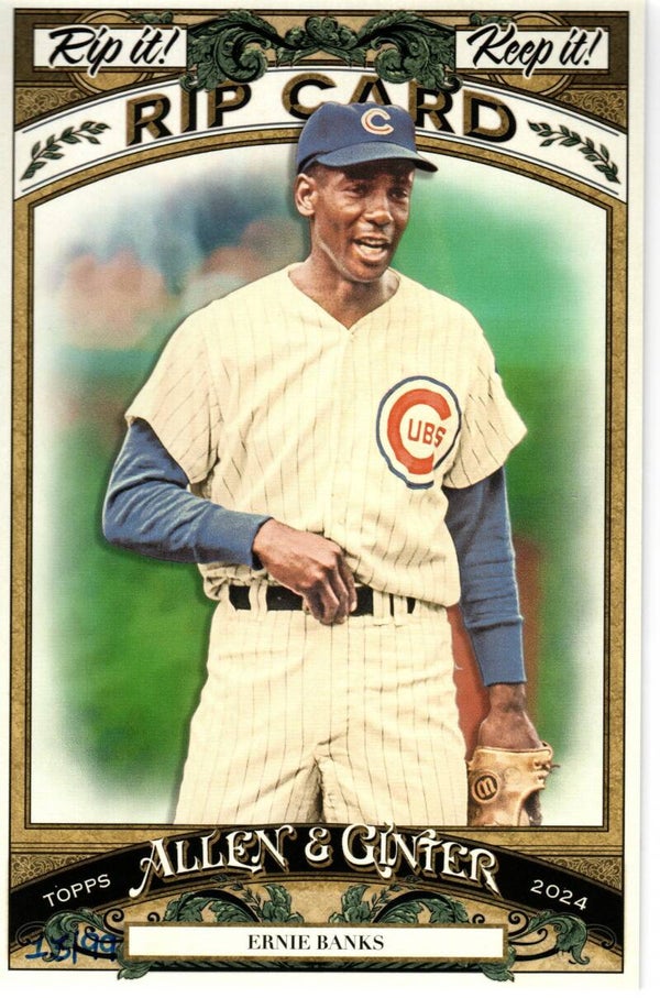 Allen & Ginter 2024 Boxloader Triple Rip Card /99 UNRIPPED #BRIP-EB Ernie Banks, Chicago Cubs