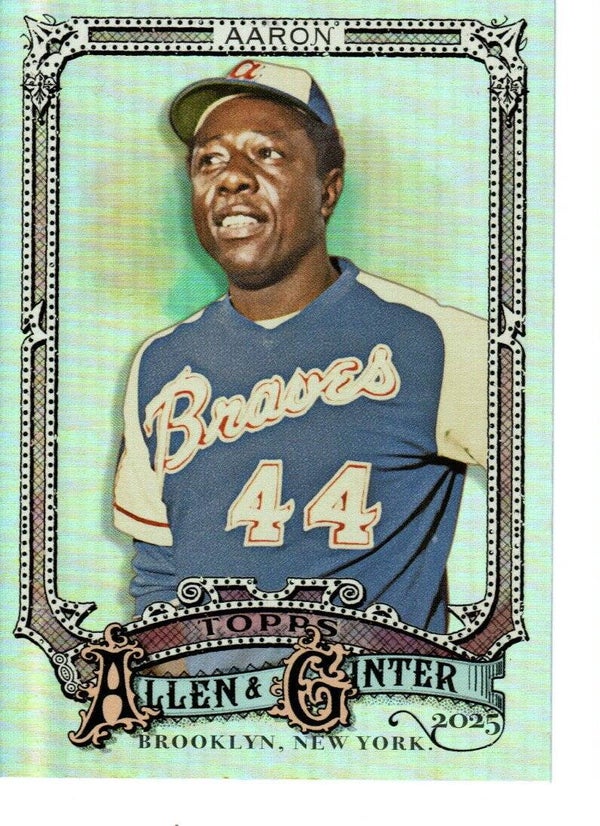 Allen & Ginter 2025 Silver Portrait #13 Hank Aaron, Atlanta Braves