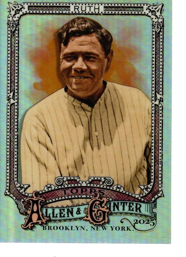 Allen & Ginter 2025 Chrome Refractor #28 Babe Ruth, New York Yankees