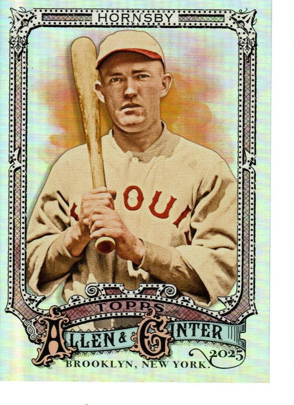 Allen & Ginter 2025 Silver Portrait #35 Rogers Hornsby, St. Louis Cardinals
