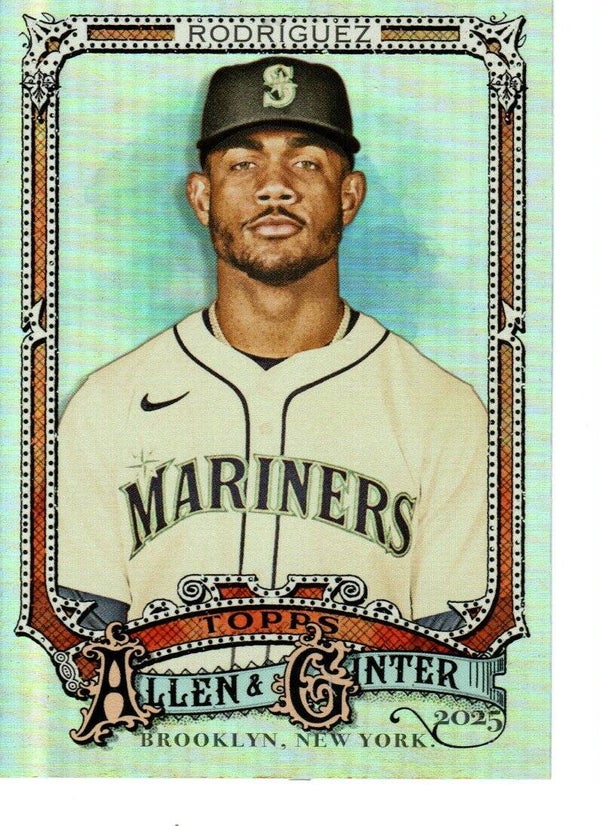 Allen & Ginter 2025 Silver Portrait #70 Julio Rodríguez, Seattle Mariners
